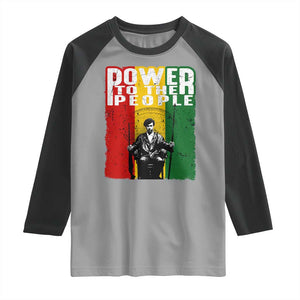 Black Panther Party Huey P. Newton Raglan Shirt Power To The People Black History TS09 Sport Gray Black Print Your Wear