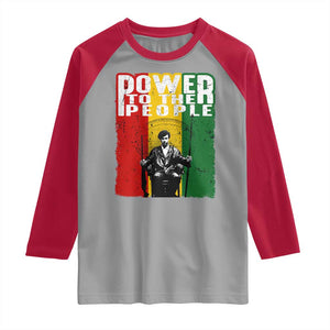 Black Panther Party Huey P. Newton Raglan Shirt Power To The People Black History TS09 Sport Gray Red Print Your Wear