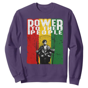 Black Panther Party Huey P. Newton Sweatshirt Power To The People Black History TS09 Purple Print Your Wear