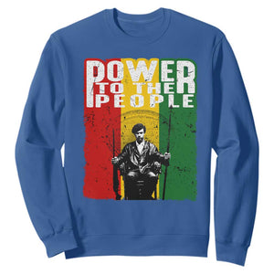 Black Panther Party Huey P. Newton Sweatshirt Power To The People Black History TS09 Royal Blue Print Your Wear