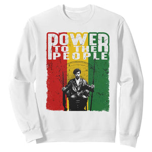 Black Panther Party Huey P. Newton Sweatshirt Power To The People Black History TS09 White Print Your Wear