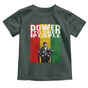 Black Panther Party Huey P. Newton Toddler T Shirt Power To The People Black History TS09 Dark Forest Green Print Your Wear