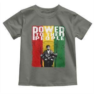 Black Panther Party Huey P. Newton Toddler T Shirt Power To The People Black History TS09 Military Green Print Your Wear