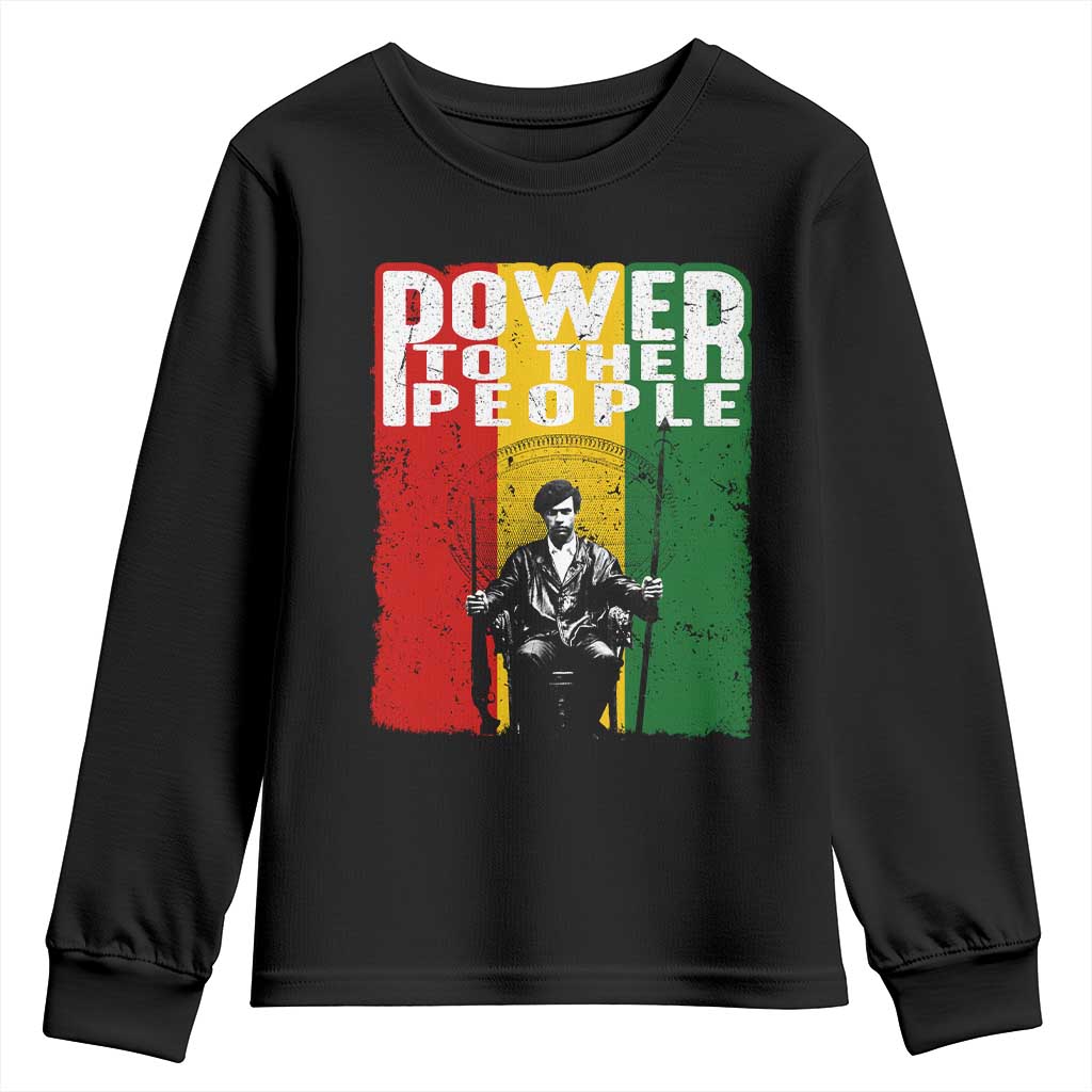 Black Panther Party Huey P. Newton Youth Sweatshirt Power To The People Black History TS09 Black Print Your Wear