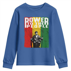 Black Panther Party Huey P. Newton Youth Sweatshirt Power To The People Black History TS09 Royal Blue Print Your Wear