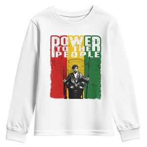 Black Panther Party Huey P. Newton Youth Sweatshirt Power To The People Black History TS09 White Print Your Wear