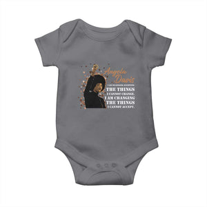 Angela Davis Baby Onesie I Am Changing The Things I Cannot Accept Black Panther Party History TS09 Charcoal Print Your Wear