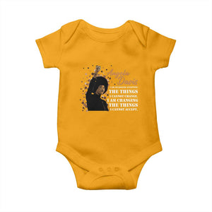 Angela Davis Baby Onesie I Am Changing The Things I Cannot Accept Black Panther Party History TS09 Gold Print Your Wear