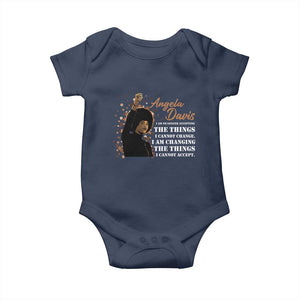 Angela Davis Baby Onesie I Am Changing The Things I Cannot Accept Black Panther Party History TS09 Navy Print Your Wear