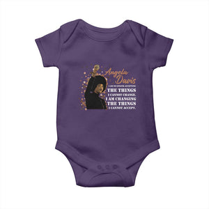 Angela Davis Baby Onesie I Am Changing The Things I Cannot Accept Black Panther Party History TS09 Purple Print Your Wear