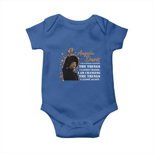 Angela Davis Baby Onesie I Am Changing The Things I Cannot Accept Black Panther Party History TS09 Royal Blue Print Your Wear