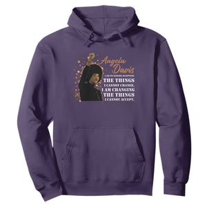 Angela Davis Hoodie I Am Changing The Things I Cannot Accept Black Panther Party History TS09 Purple Print Your Wear