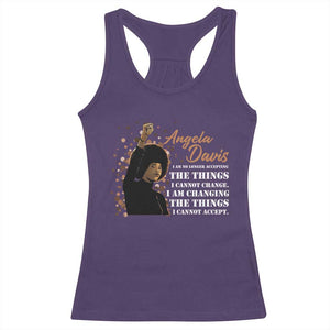 Angela Davis Racerback Tank Top I Am Changing The Things I Cannot Accept Black Panther Party History TS09 Purple Print Your Wear