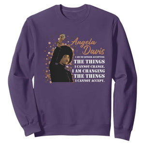 Angela Davis Sweatshirt I Am Changing The Things I Cannot Accept Black Panther Party History TS09 Purple Print Your Wear