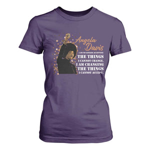 Angela Davis T Shirt For Women I Am Changing The Things I Cannot Accept Black Panther Party History TS09 Purple Print Your Wear