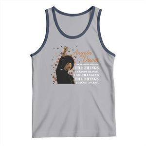 Angela Davis Tank Top I Am Changing The Things I Cannot Accept Black Panther Party History TS09 Athletic Heather Navy Print Your Wear