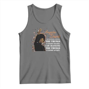 Angela Davis Tank Top I Am Changing The Things I Cannot Accept Black Panther Party History TS09 Black Heather Print Your Wear