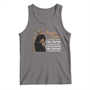 Angela Davis Tank Top I Am Changing The Things I Cannot Accept Black Panther Party History TS09 Deep Heather Print Your Wear