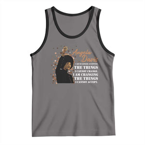 Angela Davis Tank Top I Am Changing The Things I Cannot Accept Black Panther Party History TS09 Deep Heather Black Print Your Wear