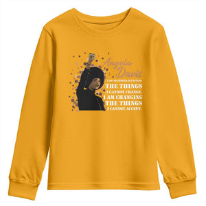 Angela Davis Youth Sweatshirt I Am Changing The Things I Cannot Accept Black Panther Party History TS09 Gold Print Your Wear