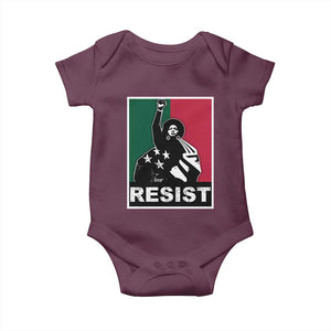 Resist Angela Davis Baby Onesie Black Panther Party History Civil Rights TS09 Maroon Print Your Wear