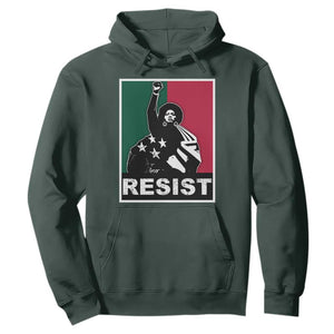 Resist Angela Davis Hoodie Black Panther Party History Civil Rights TS09 Dark Forest Green Print Your Wear