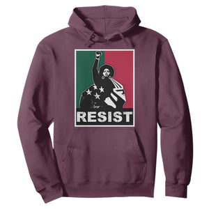 Resist Angela Davis Hoodie Black Panther Party History Civil Rights TS09 Maroon Print Your Wear