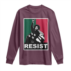 Resist Angela Davis Long Sleeve Shirt Black Panther Party History Civil Rights TS09 Maroon Print Your Wear