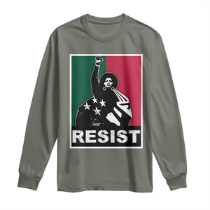 Resist Angela Davis Long Sleeve Shirt Black Panther Party History Civil Rights TS09 Military Green Print Your Wear