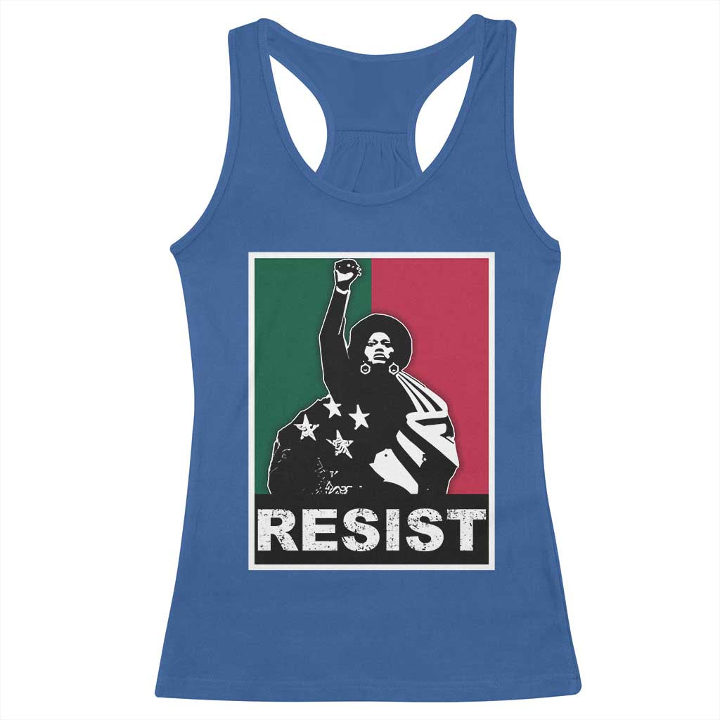 Resist Angela Davis Racerback Tank Top Black Panther Party History Civil Rights TS09 Royal Blue Print Your Wear