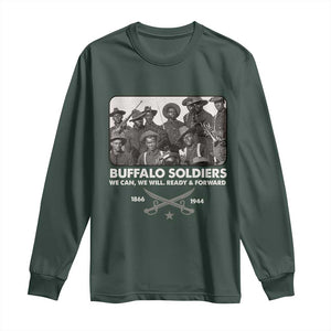 Buffalo Soldiers Long Sleeve Shirt We Can We Will Ready Forward Black History TS09 Dark Forest Green Print Your Wear