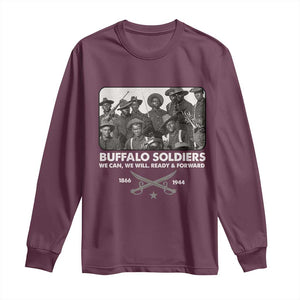 Buffalo Soldiers Long Sleeve Shirt We Can We Will Ready Forward Black History TS09 Maroon Print Your Wear