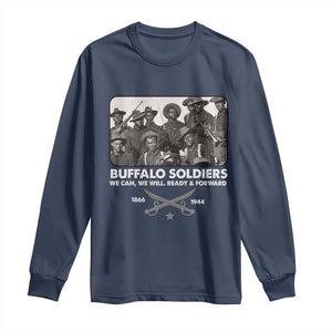 Buffalo Soldiers Long Sleeve Shirt We Can We Will Ready Forward Black History TS09 Navy Print Your Wear