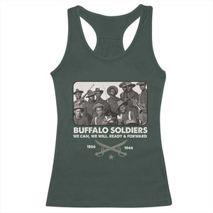 Buffalo Soldiers Racerback Tank Top We Can We Will Ready Forward Black History TS09 Dark Forest Green Print Your Wear