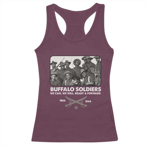 Buffalo Soldiers Racerback Tank Top We Can We Will Ready Forward Black History TS09 Maroon Print Your Wear