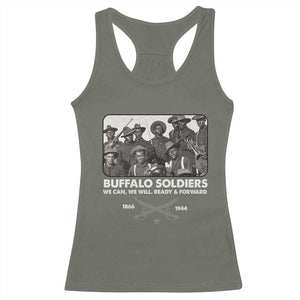 Buffalo Soldiers Racerback Tank Top We Can We Will Ready Forward Black History TS09 Military Green Print Your Wear