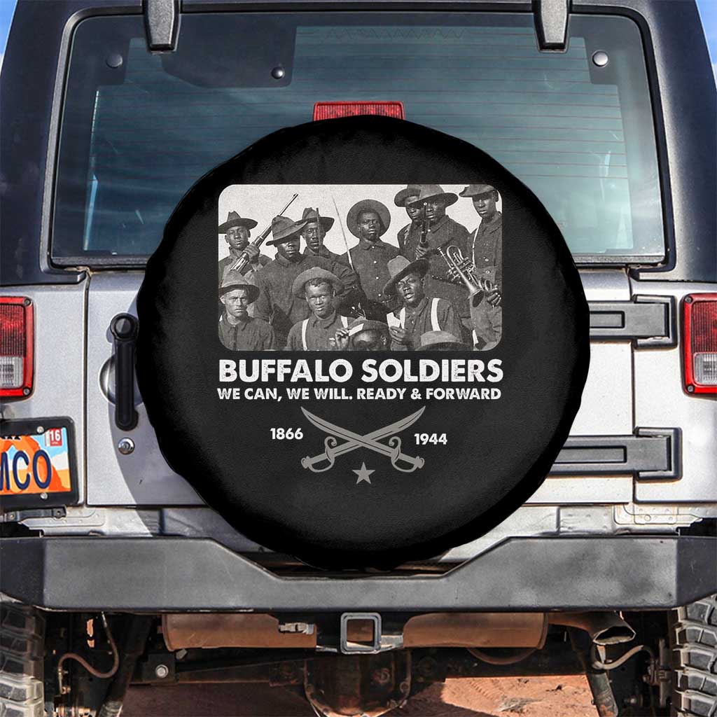 Buffalo Soldiers Spare Tire Cover We Can We Will Ready Forward Black History TS09 No hole Black Print Your Wear