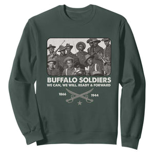 Buffalo Soldiers Sweatshirt We Can We Will Ready Forward Black History TS09 Dark Forest Green Print Your Wear