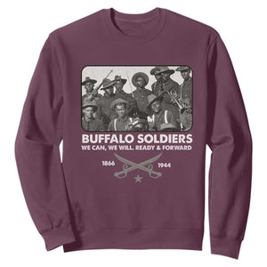 Buffalo Soldiers Sweatshirt We Can We Will Ready Forward Black History TS09 Maroon Print Your Wear