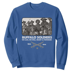 Buffalo Soldiers Sweatshirt We Can We Will Ready Forward Black History TS09 Royal Blue Print Your Wear