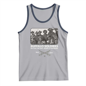 Buffalo Soldiers Tank Top We Can We Will Ready Forward Black History TS09 Athletic Heather Navy Print Your Wear