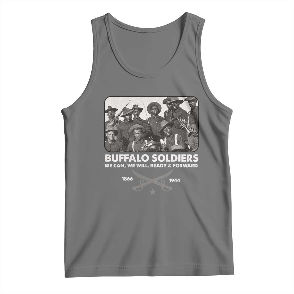 Buffalo Soldiers Tank Top We Can We Will Ready Forward Black History TS09 Black Heather Print Your Wear