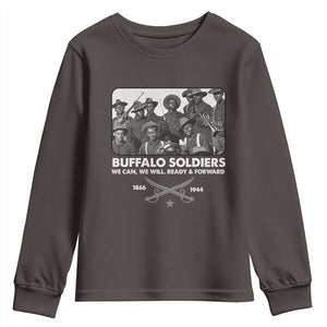 Buffalo Soldiers Youth Sweatshirt We Can We Will Ready Forward Black History TS09 Dark Chocolate Print Your Wear