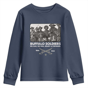 Buffalo Soldiers Youth Sweatshirt We Can We Will Ready Forward Black History TS09 Navy Print Your Wear