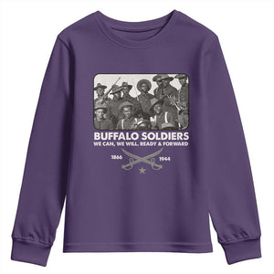 Buffalo Soldiers Youth Sweatshirt We Can We Will Ready Forward Black History TS09 Purple Print Your Wear