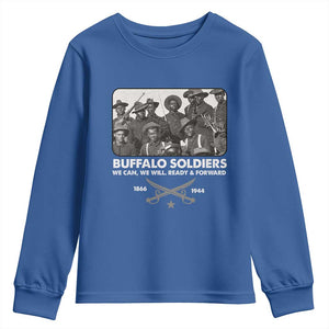 Buffalo Soldiers Youth Sweatshirt We Can We Will Ready Forward Black History TS09 Royal Blue Print Your Wear