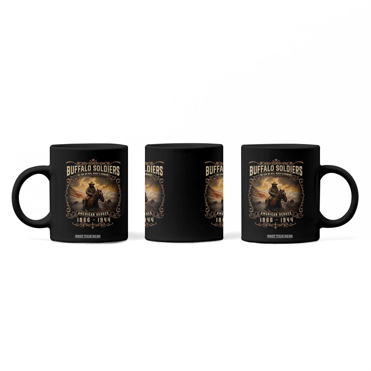 Buffalo Soldiers Coffee Mug American Heros Cavalry Black History TS09 Print Your Wear