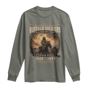 Buffalo Soldiers Long Sleeve Shirt American Heros Cavalry Black History TS09 Military Green Print Your Wear