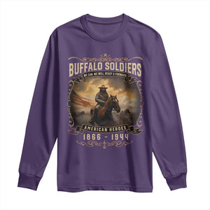 Buffalo Soldiers Long Sleeve Shirt American Heros Cavalry Black History TS09 Purple Print Your Wear