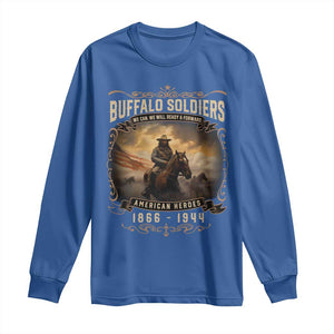 Buffalo Soldiers Long Sleeve Shirt American Heros Cavalry Black History TS09 Royal Blue Print Your Wear